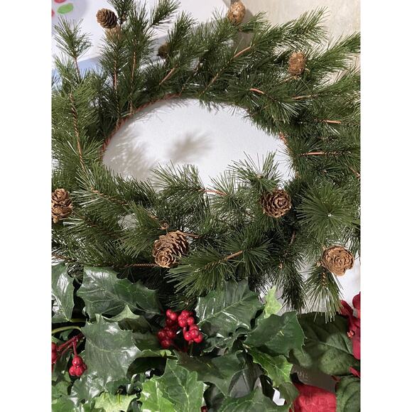 Holiday Candle Rings (4) Pine Berry Christmas Home Decor Gathering Various Sizes - Picture 4 of 16